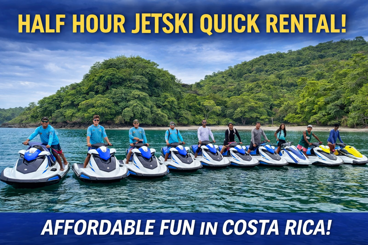Half hour jetski rental in Papagayo Bay, Costa Rica