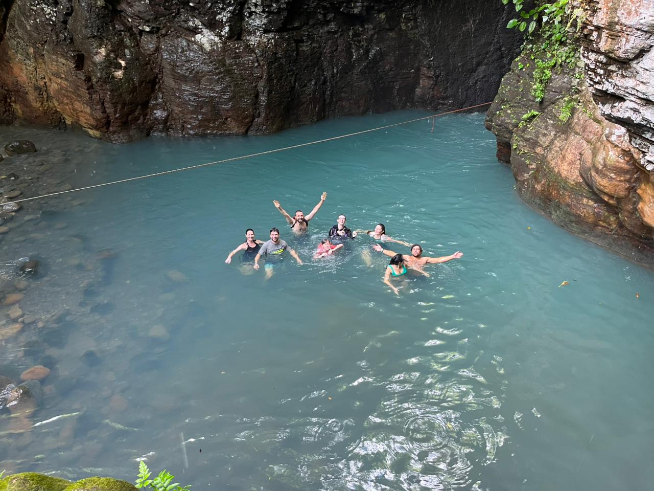 Swimming at La Leona Waterfall Costa Rica